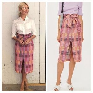 BNWT TOPSHOP Multicolor Jacquard Gathered Waist Skirt